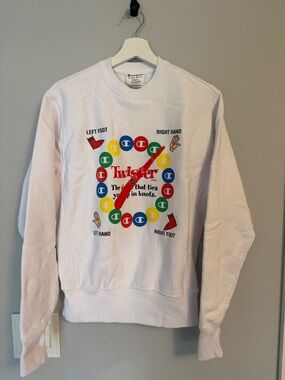 Champion White Twister Graphic Crewneck Sweatshirt